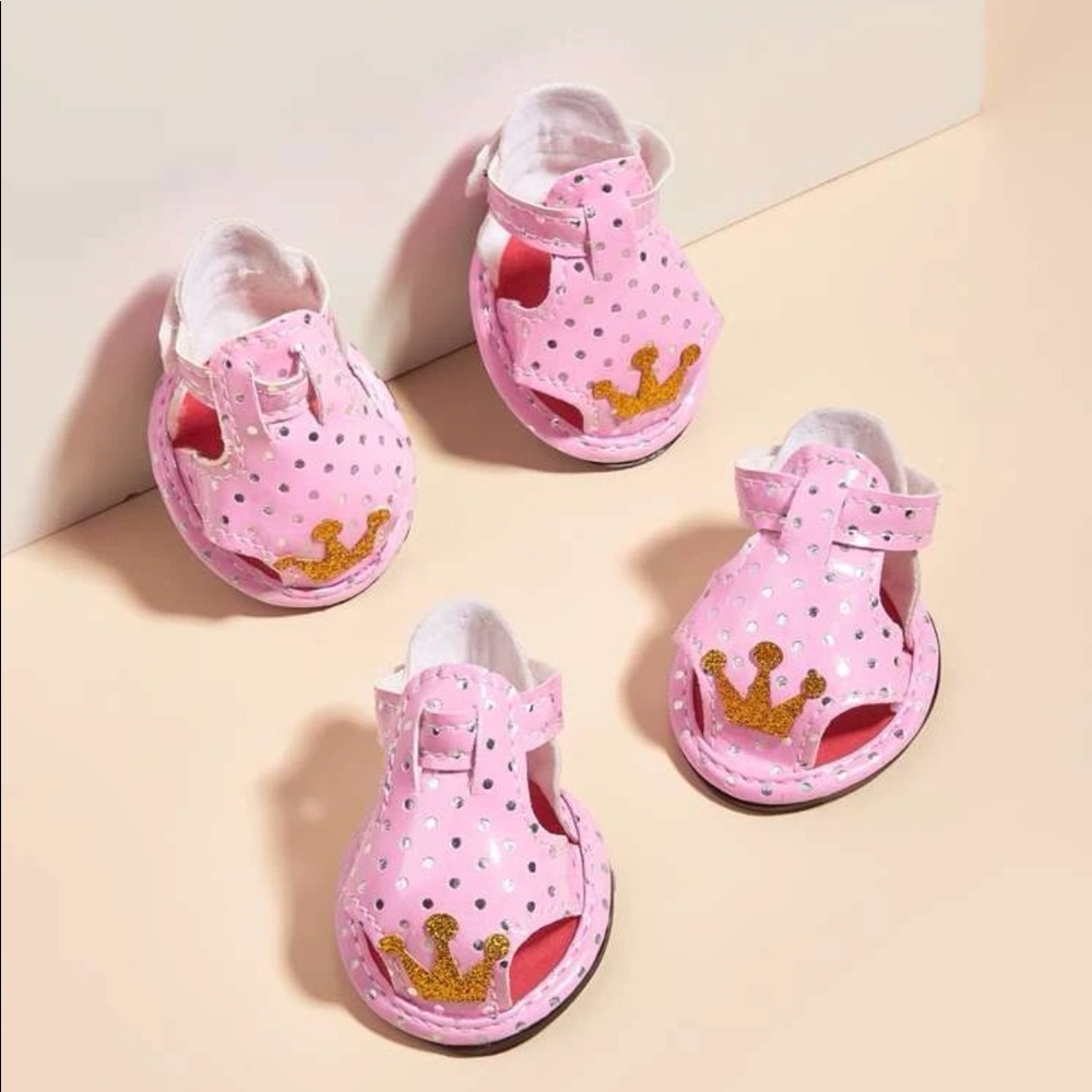 4pc Crown Pattern Pet Shoes 🐕 - Picture 2 of 3